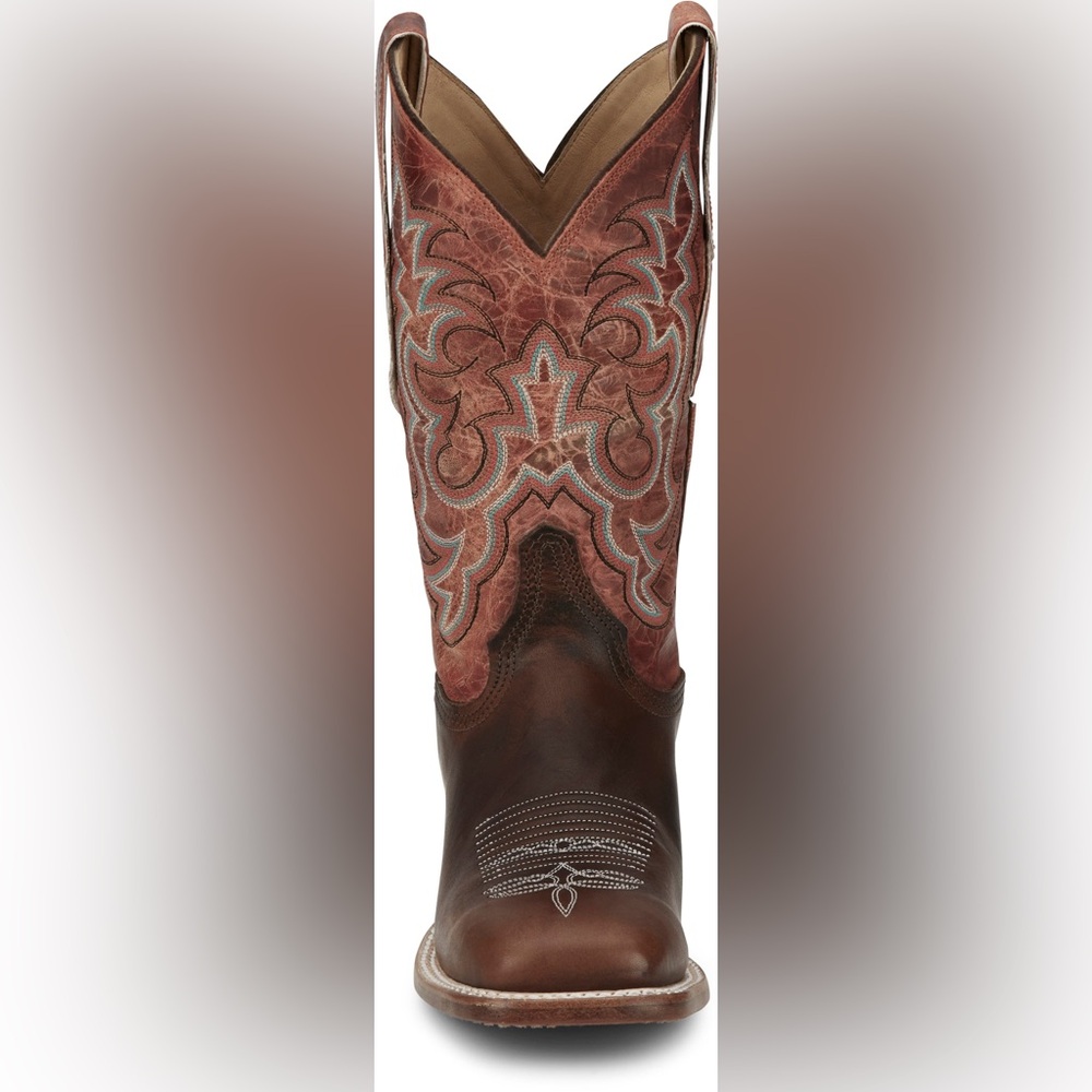 JUSTIN BOOTS WOMEN'S AQHA DUSTY BROWN SQUARE TOE WESTERN BOOTS AQ7020 - Picture 7 of 10